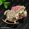 Zinc Alloy Pendant With Crystal Beads. Fashion Jewelry Findings. Animal 46x43x15mm. Sold by PC
