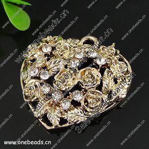 Zinc Alloy Pendant With Crystal Beads. Fashion Jewelry Findings. Heart 35x34mm. Sold by PC