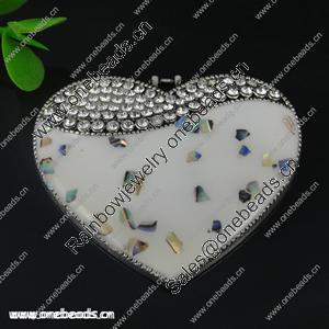 Zinc Alloy Pendant With Crystal Beads. Fashion Jewelry Findings. Heart 51x44mm. Sold by PC