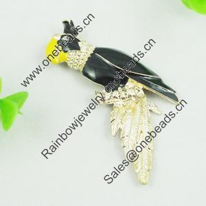 Zinc Alloy Pendant With Crystal Beads. Fashion Jewelry Findings. Animal 72x35x7mm. Sold by PC
