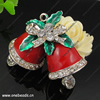 Zinc Alloy Christmas Pendant With Crystal Beads. Fashion Jewelry Findings. 51x40mm. Sold by PC
