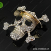 Zinc Alloy Pendant With Crystal Beads. Fashion Jewelry Findings. Skull 50x49mm. Sold by PC