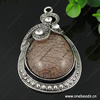 Zinc Alloy Pendant with Crystal beads and Resin beads. Fashion Jewelry Findings. Teardrop 69x40mm. Sold by PC
