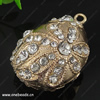 Zinc Alloy Pendant with Crystal beads. Fashion Jewelry Findings. Oval 46x32x24mm. Sold by PC
