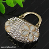 Zinc Alloy Pendant with Crystal beads. Fashion Jewelry Findings. Handbag 42x40mm. Sold by PC
