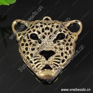 Zinc Alloy Pendant with Iron beads. Fashion Jewelry Findings. Animal 41x41mm. Sold by PC
