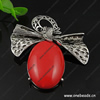 Zinc Alloy Pendant with Resin Beads. Fashion Jewelry Findings. Bowknot 59x55mm. Sold by PC