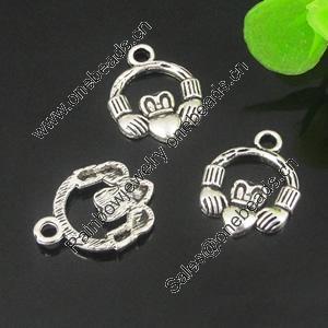 Pendant. Fashion Zinc Alloy jewelry findings. 13.5x17.5mm. Sold by KG