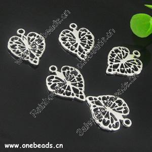 Pendant. Fashion Zinc Alloy jewelry findings. Leaf 18x22mm. Sold by KG