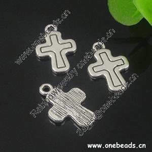 Pendant. Fashion Zinc Alloy jewelry findings. Cross 20x13mm. Sold by KG