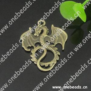 Pendant. Fashion Zinc Alloy jewelry findings. Animal 27x35mm. Sold by Bag