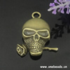 Pendant. Fashion Zinc Alloy jewelry findings. Skull 32x43mm. Sold by Bag
