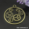 Pendant. Fashion Zinc Alloy jewelry findings. Peace 43x49mm. Sold by Bag
