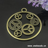 Pendant. Fashion Zinc Alloy jewelry findings. Peace 43x49mm. Sold by Bag