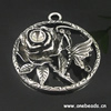 Pendant. Fashion Zinc Alloy jewelry findings. Flower 41x47x10mm. Sold by Bag
