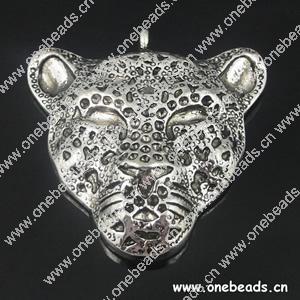 Pendant. Fashion Zinc Alloy jewelry findings. Animal 41x44mm. Sold by Bag