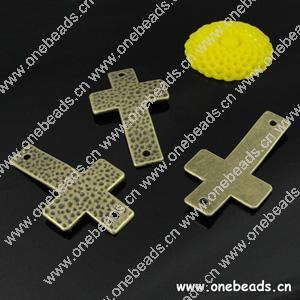 Connector. Fashion Zinc Alloy jewelry findings. Cross 50x29mm. Sold by Bag