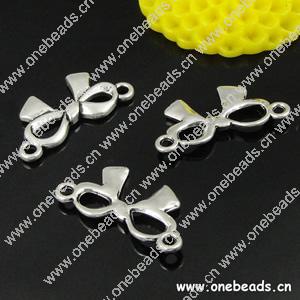 Connector. Fashion Zinc Alloy jewelry findings. Bowknot 23x12mm. Sold by KG