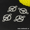 Connector. Fashion Zinc Alloy jewelry findings. Peace 17x11mm. Sold by KG
