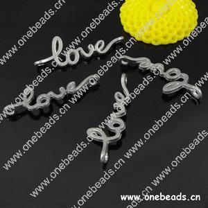 Connector. Fashion Zinc Alloy jewelry findings. Letters 40x14mm. Sold by KG