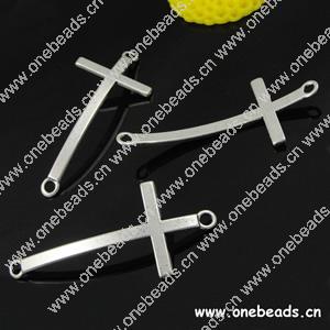 Connector. Fashion Zinc Alloy jewelry findings. Cross 55x24mm. Sold by KG