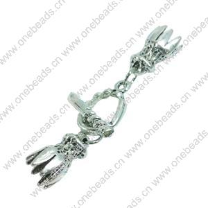 Clasps. Fashion Zinc Alloy jewelry findings. Loop:42x18mm. Bar:32x22mm. Sold by KG