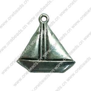 Pendant. Fashion Zinc Alloy jewelry findings. Boat 20x19mm. Sold by Bag