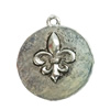 Pendant. Fashion Zinc Alloy jewelry findings. Flat round 25x23mm. Sold by Bag
