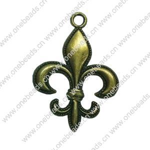 Pendant. Fashion Zinc Alloy jewelry findings. Anchor 37x20mm. Sold by Bag