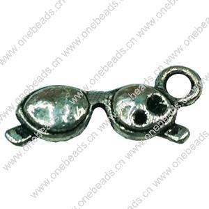 Pendant. Fashion Zinc Alloy jewelry findings. Glasses 16x6mm. Sold by Bag 