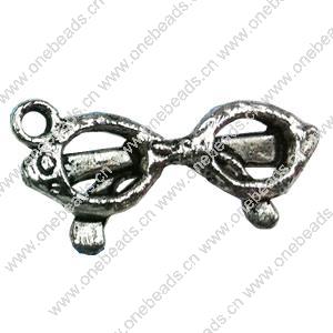 Pendant. Fashion Zinc Alloy jewelry findings. Glasses 20x10mm. Sold by Bag