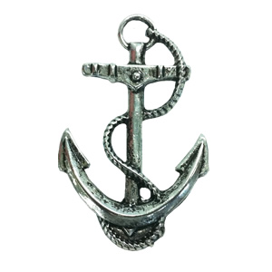 Pendant. Fashion Zinc Alloy jewelry findings. Anchor 46x28mm. Sold by Bag