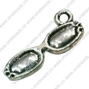 Pendant. Fashion Zinc Alloy jewelry findings. Glasses 8x17mm. Sold by Bag 