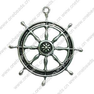 Pendant. Fashion Zinc Alloy jewelry findings. Wheel 53x50mm. Sold by Bag