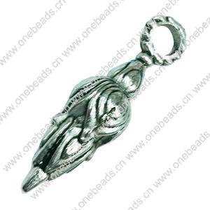 Pendant. Fashion Zinc Alloy jewelry findings. Calabash 39x10mm. Sold by Bag 