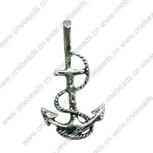 Pendant. Fashion Zinc Alloy jewelry findings. Anchor 28x15mm. Sold by Bag