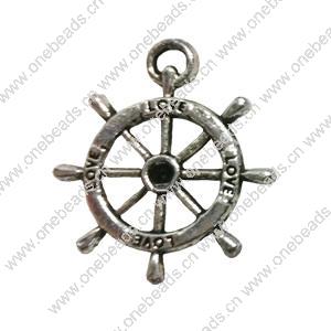 Pendant. Fashion Zinc Alloy jewelry findings. Wheel 20x20mm. Sold by Bag