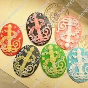 Cameos Resin Beads, Christmas A Grade, No-Hole Jewelry findings, 30x40mm, Sold by PC