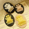 Cameos Resin Beads, A Grade, No-Hole Jewelry findings, 30x40mm, Sold by PC