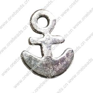Pendant. Fashion Zinc Alloy jewelry findings. Anchor 20x20mm. Sold by Bag