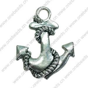 Pendant. Fashion Zinc Alloy jewelry findings. Anchor 45x35mm. Sold by Bag