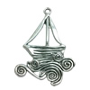 Pendant. Fashion Zinc Alloy jewelry findings. Boat 65x45mm. Sold by Bag

