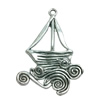 Pendant. Fashion Zinc Alloy jewelry findings. Boat 65x45mm. Sold by Bag