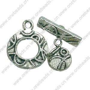 Clasps. Fashion Zinc Alloy jewelry findings.   Loop:19x15mm. Bar:17x5mm. Sold by KG