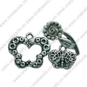Clasps. Fashion Zinc Alloy jewelry findings.   Loop:16x19mm. Bar:20x9mm. Sold by KG