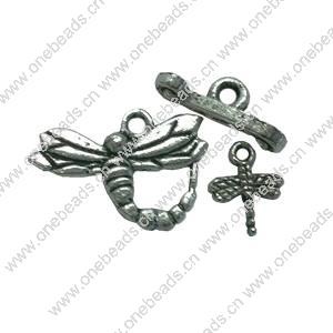 Clasps. Fashion Zinc Alloy jewelry findings.   Loop:16x18mm. Bar:15x8mm. Sold by KG