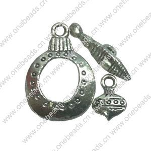 Clasps. Fashion Zinc Alloy jewelry findings.   Loop:25x16mm. Bar:19x7mm. Sold by KG