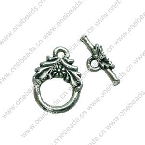 Clasps. Fashion Zinc Alloy jewelry findings.   Loop:15x11mm. Bar:12x8mm. Sold by KG