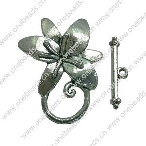 Clasps. Fashion Zinc Alloy jewelry findings.   Loop:30x20mm. Bar:20x6mm. Sold by KG