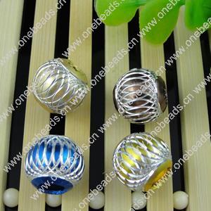 Aluminum Beads, Diamond-Cut,  Round, 14mm Sold by Bag